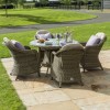 Maze Rattan Garden Furniture Winchester 4 Seater Dining Set with Heritage Chairs