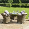 Maze Rattan Garden Furniture Winchester 4 Seater Dining Set with Heritage Chairs