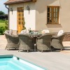 Maze Rattan Gaden Furniture Winchester 8 Seat Round Fire Pit Table with Rounded Chairs