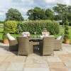 Maze Rattan Garden Furniture Winchester 6 Seat Oval Ice Bucket Dining Set with Venice Chairs & Lazy Susan