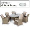 Maze Rattan Garden Furniture Winchester 6 Seat Oval Ice Bucket Dining Set with Venice Chairs & Lazy Susan