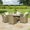 Maze Rattan Garden Furniture Winchester 6 Seat Oval Ice Bucket Dining Set with Venice Chairs & Lazy Susan