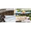 Maze Rattan Garden Furniture Henley Brown Corner Sofa with Reclining Arms & Rising Table