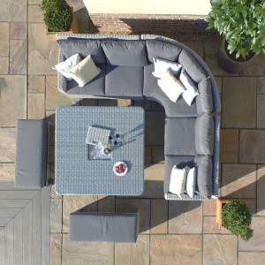 Maze Rattan Garden Furniture Ascot Deluxe Corner Dining Set with Rising Table & Ice Bucket Maze Rattan Garden Furniture Ascot Deluxe Corner Dining Set with Rising Table & Ice Bucket