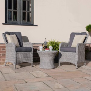 Maze Rattan Garden Furniture Ascot 2 Seat Bistro Set with Weatherproof Cushions Maze Rattan Garden Furniture Ascot 2 Seat Bistro Set with Weatherproof Cushions