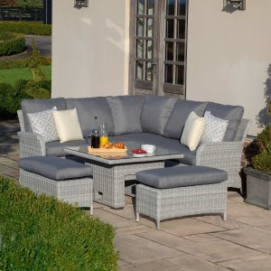 Maze Rattan Garden Furniture Ascot Square Corner Dining Set with Rising Table Maze Rattan Garden Furniture Ascot Square Corner Dining Set with Rising Table
