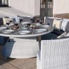 Maze Rattan Garden Furniture Ascot Round Sofa Dining Set with Rising Table