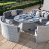 Maze Rattan Garden Furniture Ascot Round Sofa Dining Set with Rising Table
