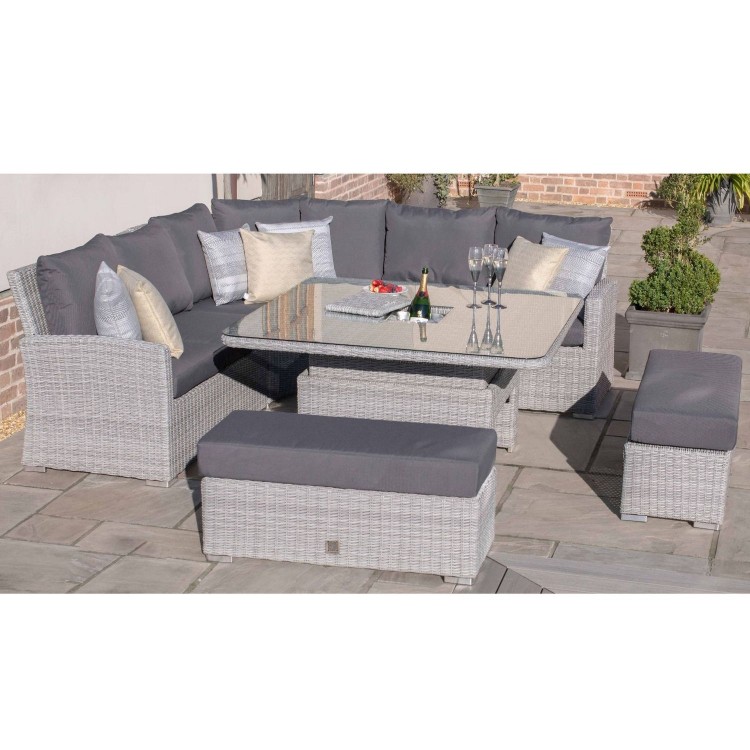 Maze Rattan Garden Furniture Ascot Deluxe Corner Dining Set with