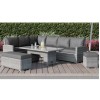 Maze Rattan Garden Furniture Ascot Rectangular Corner Dining Set with Rising Table