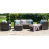 Maze Rattan Garden Furniture Georgia Garden Brown 3 Seat Sofa Set With Ice Bucket