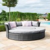 Maze Rattan Garden Grey Chelsea Lifestyle Sofa Set & Glass Top