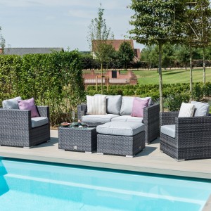 Maze Rattan Garden Furniture Grey Georgia 2 Seat Sofa Set with Ice Bucket Maze Rattan Garden Furniture Grey Georgia 2 Seat Sofa Set with Ice Bucket