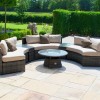 Maze Rattan Garden Furniture Brown Half Moon Sofa Set