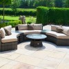 Maze Rattan Garden Furniture Brown Half Moon Sofa Set