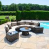 Maze Rattan Garden Furniture Brown Half Moon Sofa Set