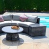 Maze Rattan Garden Furniture Grey Half Moon Sofa Set