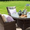 Maze Rattan Garden Furniture LA Brown 4 Seater Round Dining Table Set