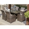 Maze Rattan Garden Furniture LA 6 Seater Brown Rectangular Ice Bucket Dining Set