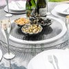 Maze Rattan LA Grey 6 Seat Round Ice Bucket Dining Set with Lazy Susan