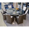 Maze Rattan Garden Furniture LA Brown 8 Seat Round Ice Bucket Dining Set with Lazy Susan