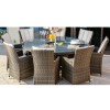 Maze Rattan Garden Furniture LA Brown 8 Seat Round Ice Bucket Dining Set with Lazy Susan