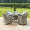 Maze Rattan Garden Furniture Oxford 4 Seat Round Dining Set With Venice Chairs