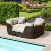 Maze Rattan Garden Furniture Cheltenham Brown Daybed