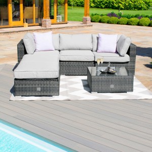 Maze Rattan Garden Furniture Rio Corner Group in Grey Maze Rattan Garden Furniture Rio Corner Group in Grey