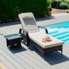 Maze Rattan Garden Furniture Florida Brown Sunlounger Set