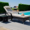 Maze Rattan Garden Furniture Florida Brown Sunlounger Set