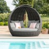 Maze Rattan Garden Furniture Grey Lotus Daybed