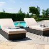 Maze Rattan Garden Furniture Orlando Brown Sunlounger Set