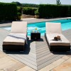 Maze Rattan Garden Furniture Orlando Brown Sunlounger Set