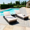 Maze Rattan Garden Furniture Orlando Brown Sunlounger Set