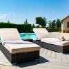 Maze Rattan Garden Furniture Orlando Brown Sunlounger Set