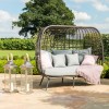 Maze Rattan Garden Furniture Riviera Grey 3 Seater Sofa