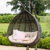 Maze Rattan Garden Furniture Rose Brown Outdoor Hanging Chair