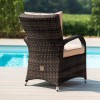 Maze Rattan Garden Texas Brown 6 Seat Round Ice Bucket Dining Set with Lazy Susan