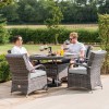 Maze Rattan Garden Furniture Texas Grey 4 Seater Round Dining Set