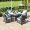 Maze Rattan Garden Furniture Texas Grey 4 Seater Round Dining Set