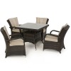 Maze Rattan Garden Furniture Texas Brown 4 Seater Square Table Set