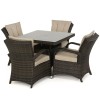 Maze Rattan Garden Furniture Texas Brown 4 Seater Square Table Set