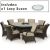 Maze Rattan Garden Furniture Texas 8 Seat Round Ice Bucket Dining Set with Lazy Susan