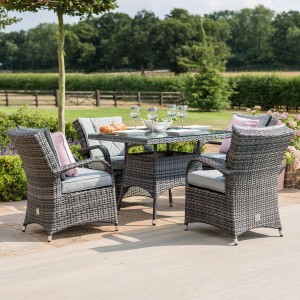 Maze Rattan Garden Furniture Texas Grey 4 Seater Square Table Set