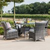 Maze Rattan Garden Furniture Texas Grey 4 Seater Square Table Set