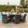 Maze Rattan Garden Furniture Texas Grey 6 Seater Round Ice Bucket Table Set