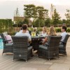 Maze Rattan Garden Furniture Texas Grey 6 Seater Round Ice Bucket Table Set