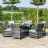 Maze Rattan Garden Furniture Texas Grey 6 Seater Round Ice Bucket Table Set