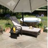 Maze Rattan Garden Furniture Florida Brown Sunlounger Set